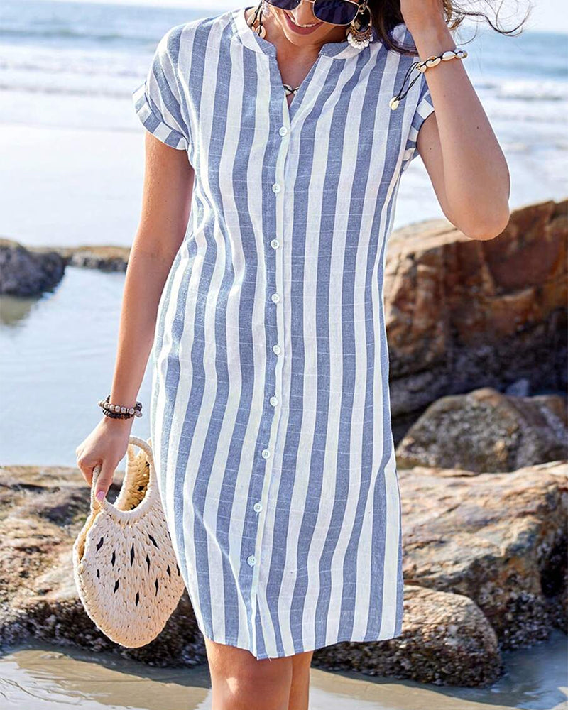 Melissa | Summer Striped Shirt Dress