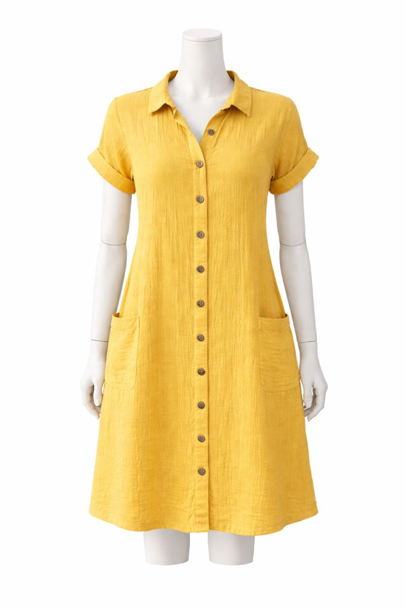 Sara | Button-Front Relaxed Shirt Dress