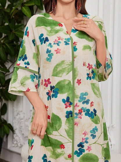 Leah™ | Floral Print Ruffle Dress