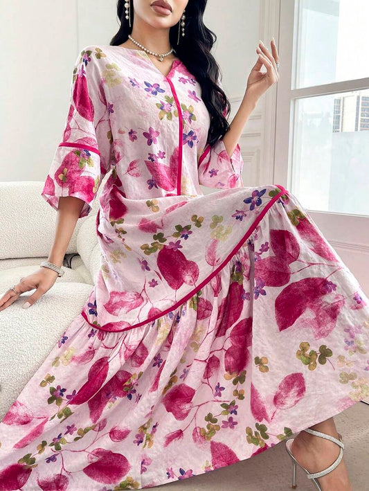 Leah™ | Floral Print Ruffle Dress