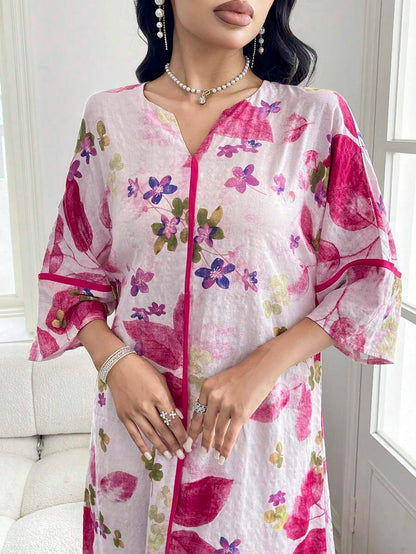 Leah™ | Floral Print Ruffle Dress