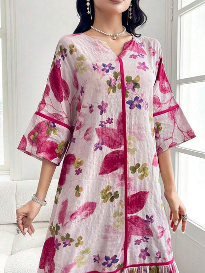 Leah™ | Floral Print Ruffle Dress