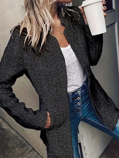 Laurian™ - Elegant Mid-Length Coat with Pockets