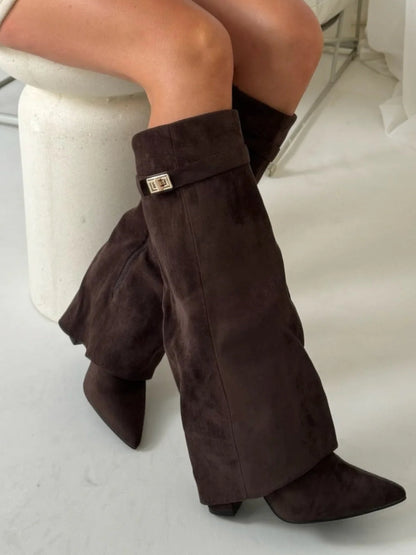 Emily | Women’s Leather Thigh-High Boots with Buckle