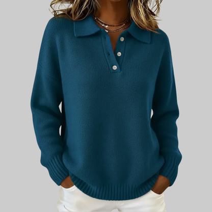 Emma | Soft Knit Polo Sweater