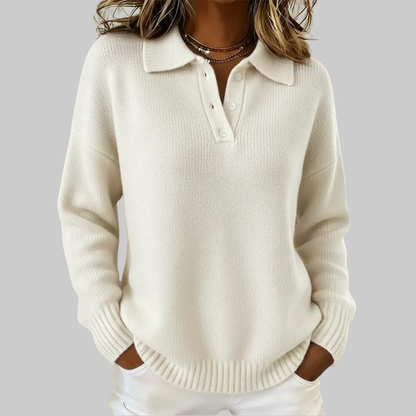 Emma | Soft Knit Polo Sweater