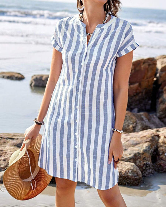 Melissa | Summer Striped Shirt Dress