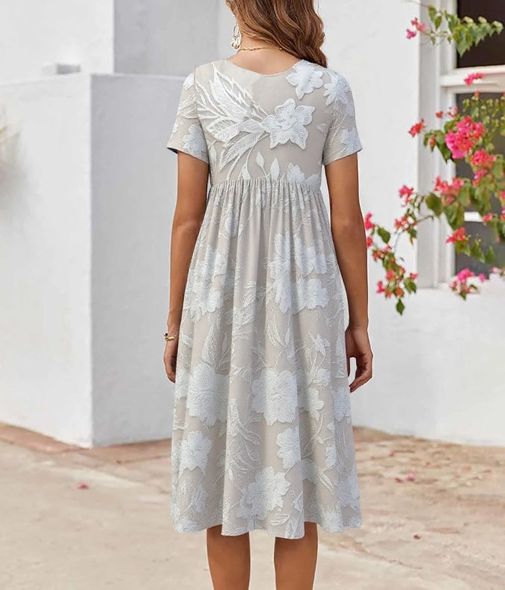 Louise | Classic White Midi Dress