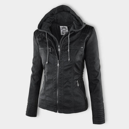 Olive™ - Waterproof Women's Leather Jacket with Hood
