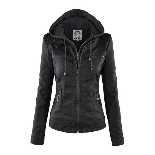 Olive™ - Waterproof Women's Leather Jacket with Hood