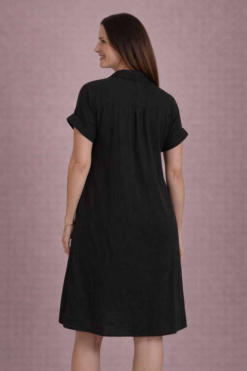 Sara | Button-Front Relaxed Shirt Dress