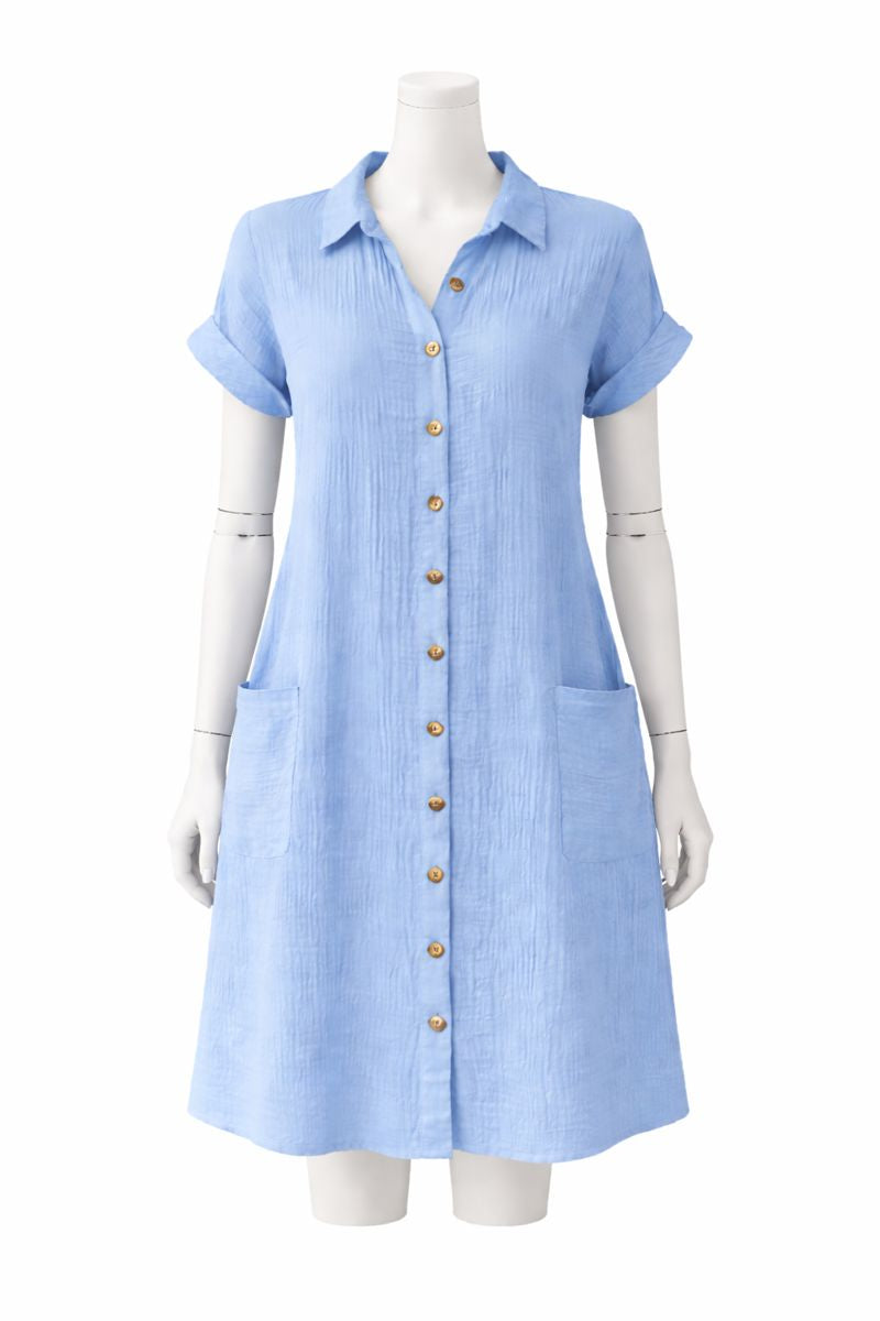 Sara | Button-Front Relaxed Shirt Dress
