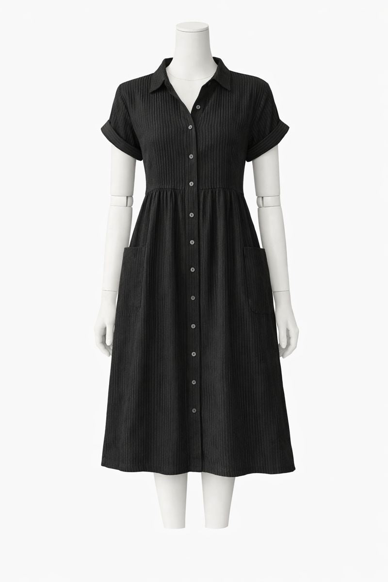 Jennifer | Striped Button-Down Midi Dress