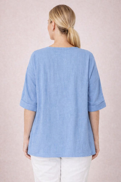 Casual Button-Front Blouse