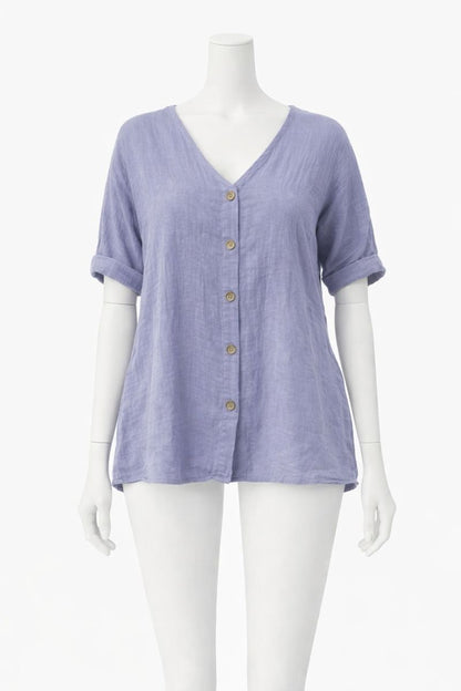 Casual Button-Front Blouse