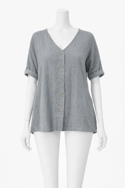 Casual Button-Front Blouse