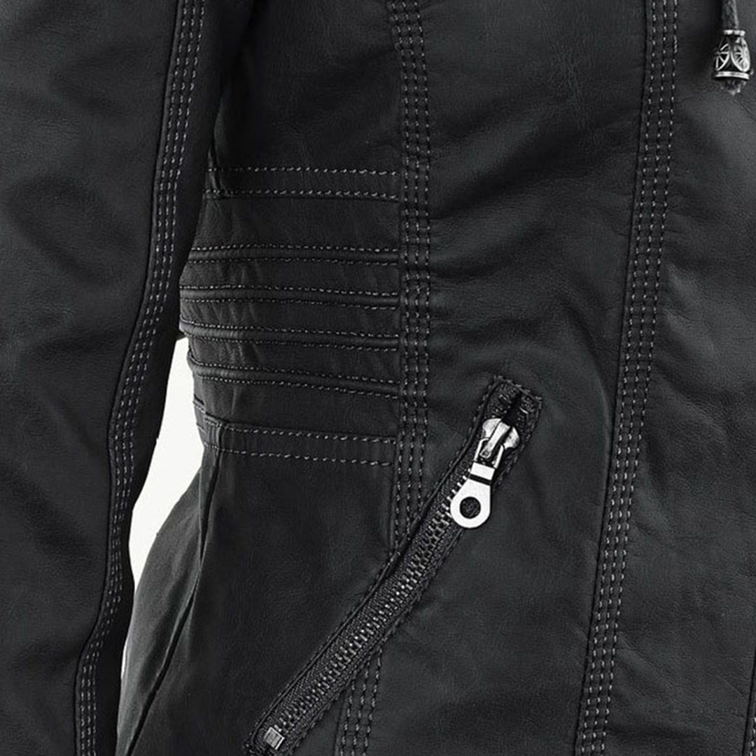 Olive™ - Waterproof Women's Leather Jacket with Hood