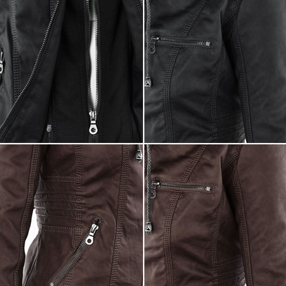 Olive™ - Waterproof Women's Leather Jacket with Hood