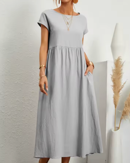 Pauline | Relaxed Short-Sleeve Midi Dress