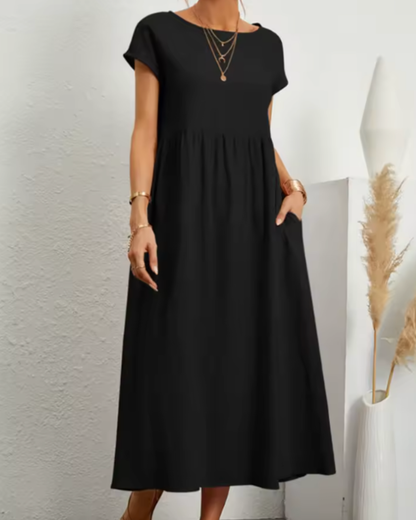 Pauline | Relaxed Short-Sleeve Midi Dress