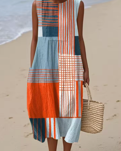 Robin | Bohemian Patchwork Sleeveless Beach Dress