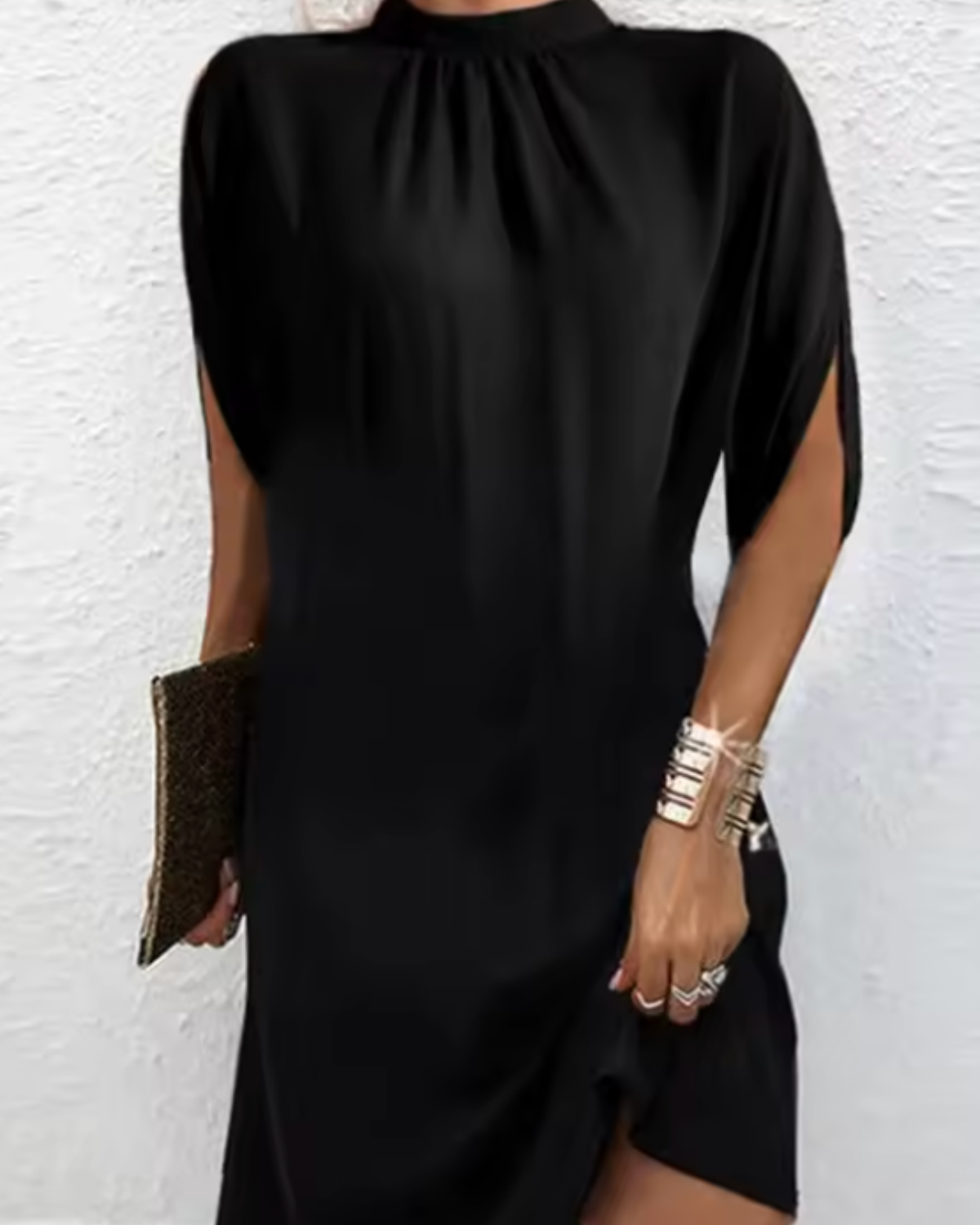 Claudia | Minimalist High-Neck Shift Dress