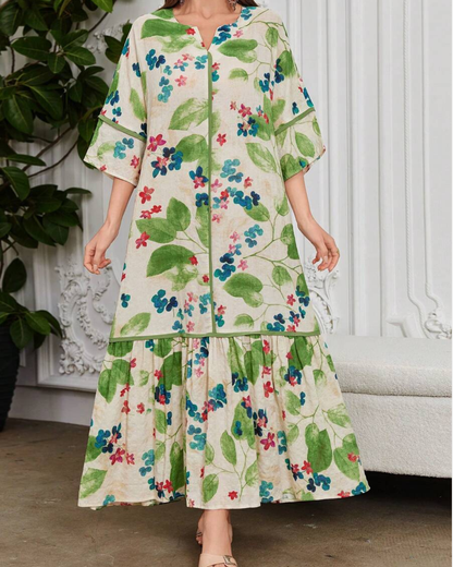 Leah™ | Floral Print Ruffle Dress