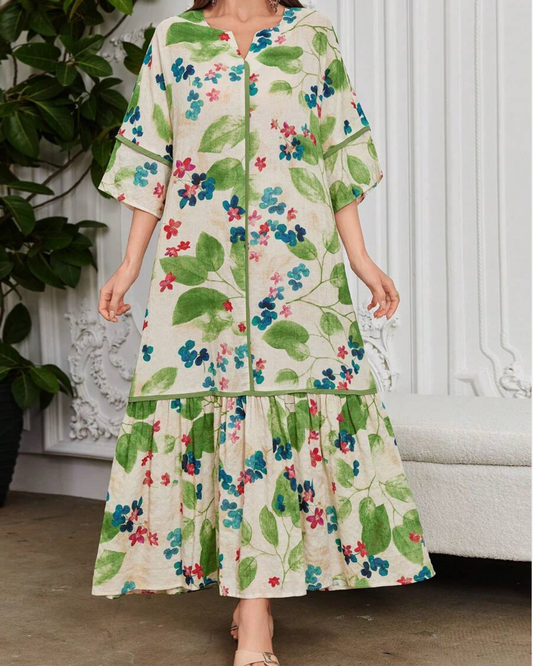 Leah™ | Floral Print Ruffle Dress