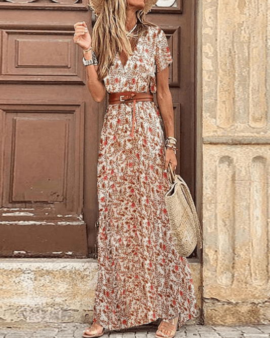 Luna | V-Neck Boho Maxi Dress