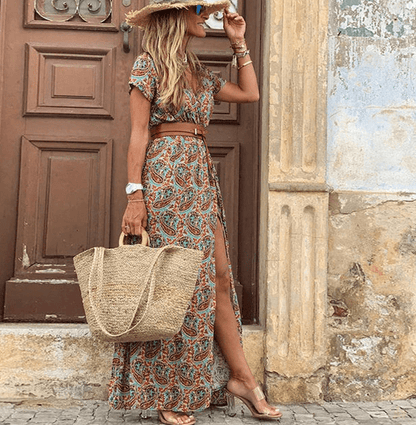 Luna | V-Neck Boho Maxi Dress
