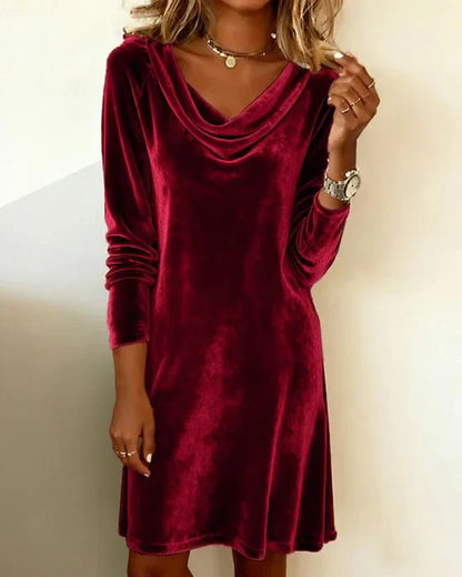 Frosina | Velvet Drape Dress