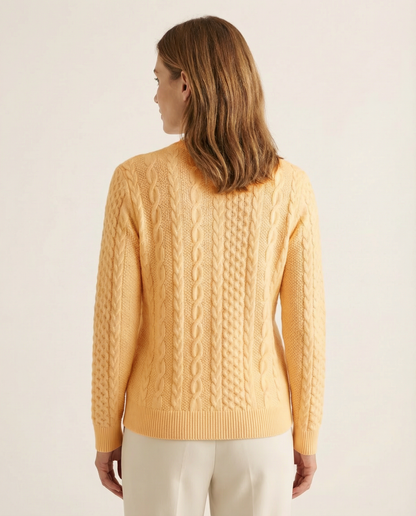 Cable-Knit Front Zip Sweater