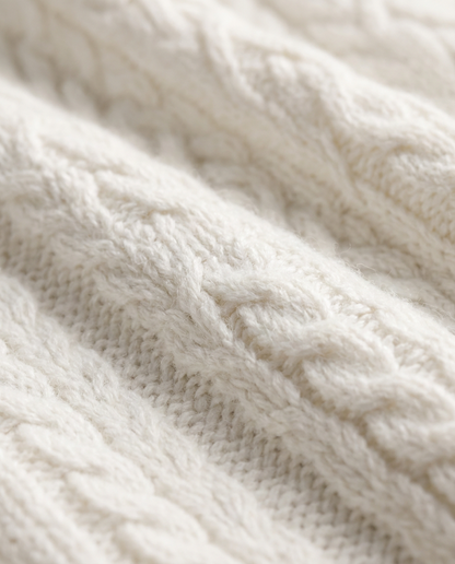 Cable-Knit Front Zip Sweater