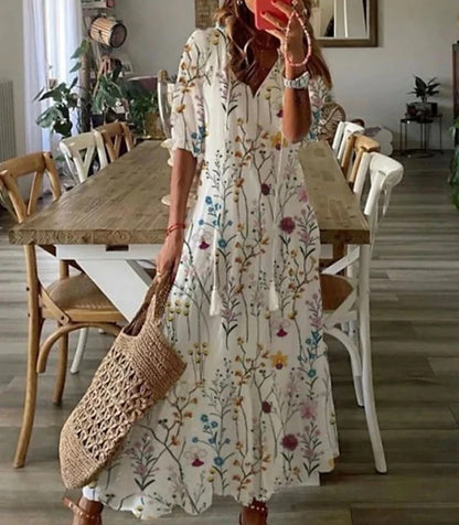 Annie | Boho Maxi Dress with Flattering Tummy Coverage