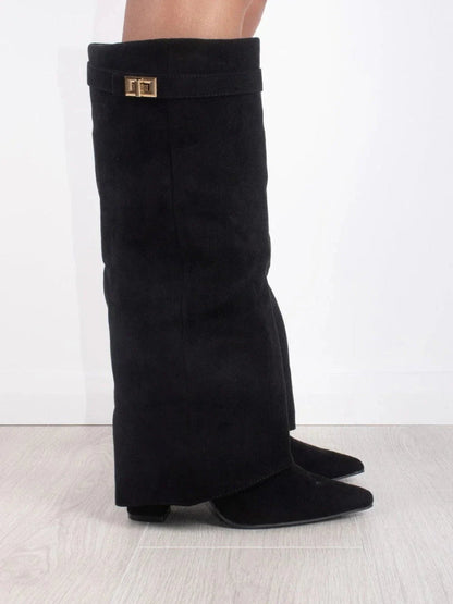 Emily | Women’s Leather Thigh-High Boots with Buckle